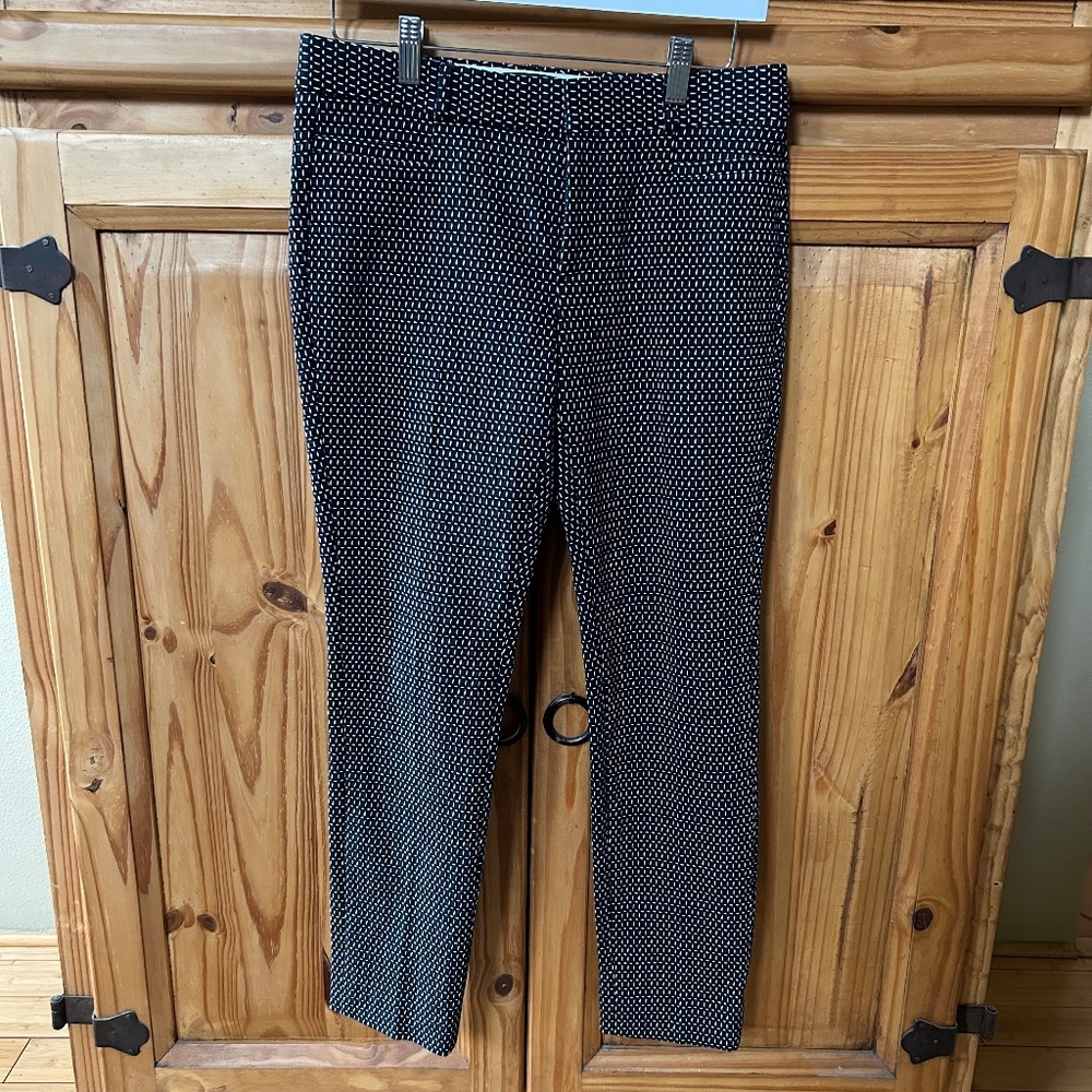 Banana Republic Sloan Pants Black‎ White Tweed Ankle Women's Size 4